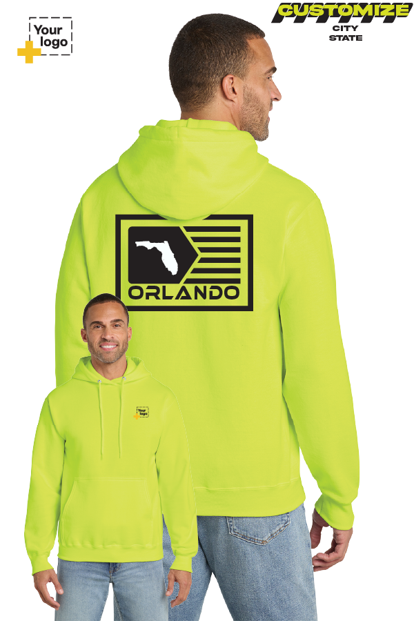 Custom Core Fleece Pullover Hooded Sweatshirt - GEOMETRIC FLAG