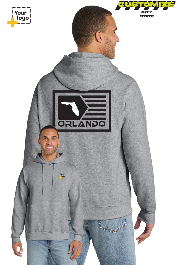 Custom Core Fleece Pullover Hooded Sweatshirt - GEOMETRIC FLAG