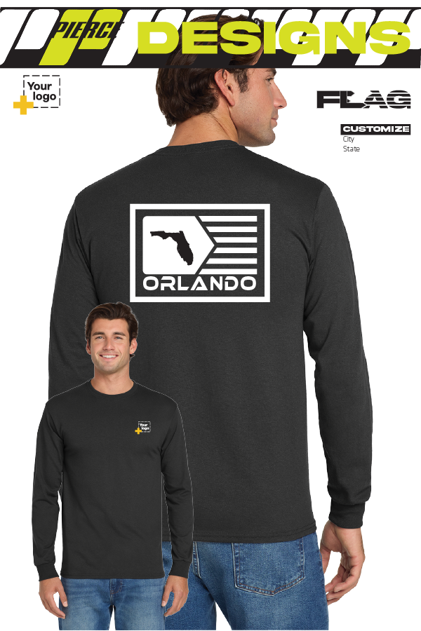 Custom Gildan® DryBlend® 50 Cotton/50 Poly Long Sleeve T-Shirt - GEOMETRIC FLAG