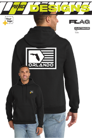 Custom Core Fleece Pullover Hooded Sweatshirt - GEOMETRIC FLAG