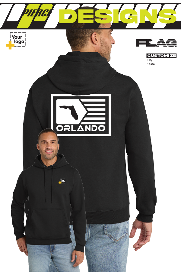Custom Core Fleece Pullover Hooded Sweatshirt - GEOMETRIC FLAG