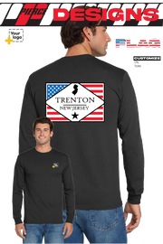 Custom Gildan® DryBlend® 50 Cotton/50 Poly Long Sleeve T-Shirt - DIAMOND FLAG