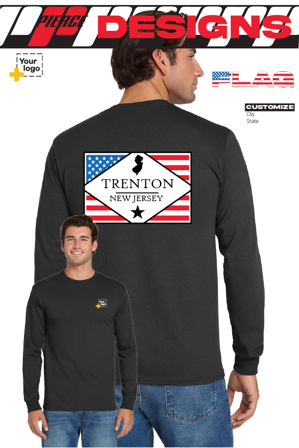 Custom Gildan® DryBlend® 50 Cotton/50 Poly Long Sleeve T-Shirt - DIAMOND FLAG