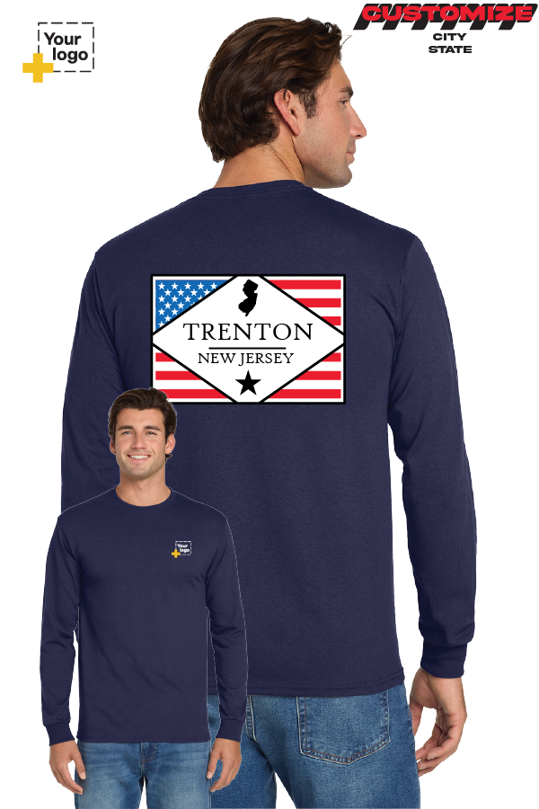 Custom Gildan® DryBlend® 50 Cotton/50 Poly Long Sleeve T-Shirt - DIAMOND FLAG