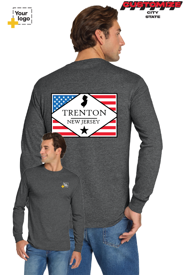 Custom Gildan® DryBlend® 50 Cotton/50 Poly Long Sleeve T-Shirt - DIAMOND FLAG