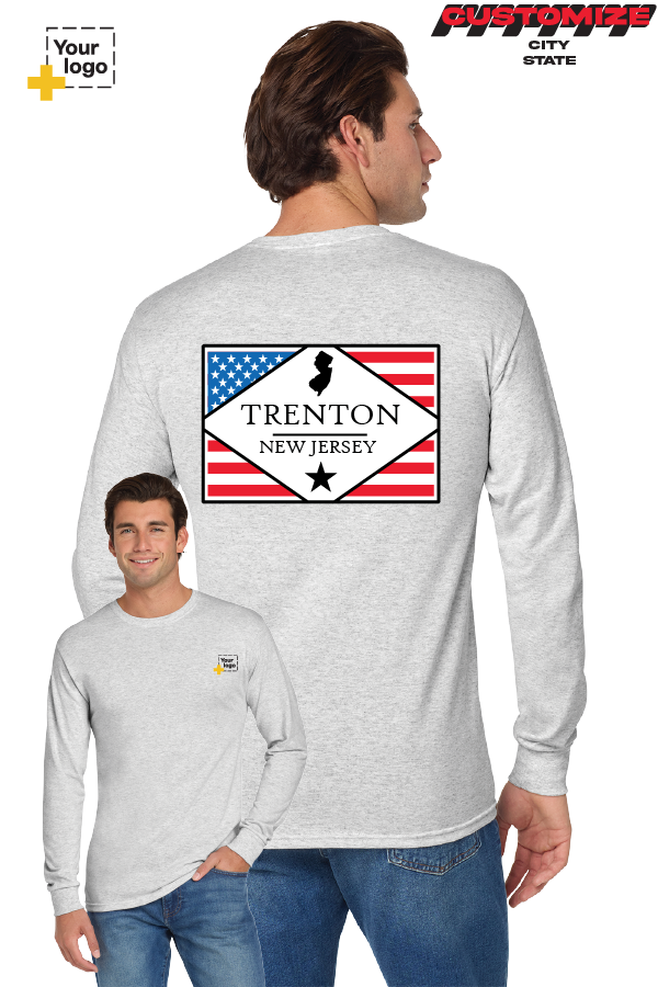 Custom Gildan® DryBlend® 50 Cotton/50 Poly Long Sleeve T-Shirt - DIAMOND FLAG