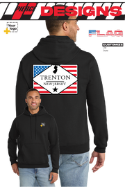 Custom Core Fleece Pullover Hooded Sweatshirt - DIAMOND FLAG