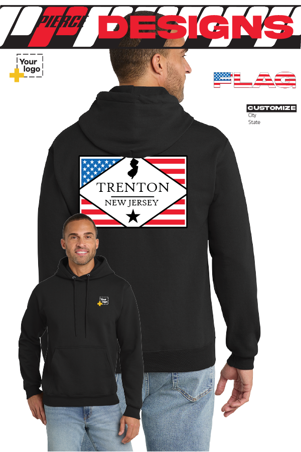 Custom Core Fleece Pullover Hooded Sweatshirt - DIAMOND FLAG