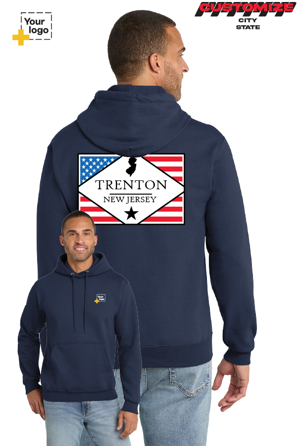 Custom Core Fleece Pullover Hooded Sweatshirt - DIAMOND FLAG
