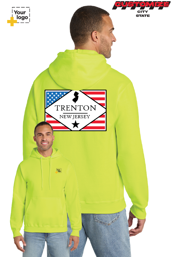 Custom Core Fleece Pullover Hooded Sweatshirt - DIAMOND FLAG