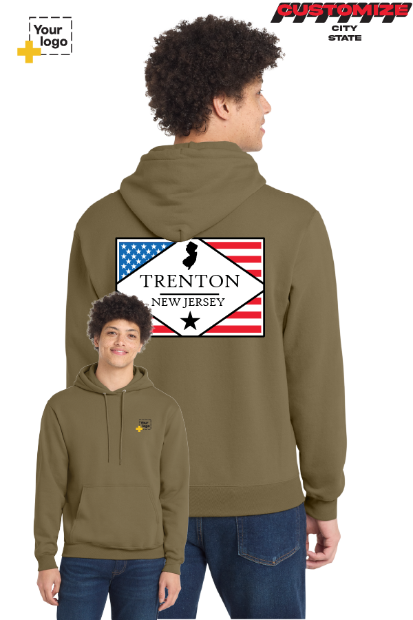 Custom Core Fleece Pullover Hooded Sweatshirt - DIAMOND FLAG