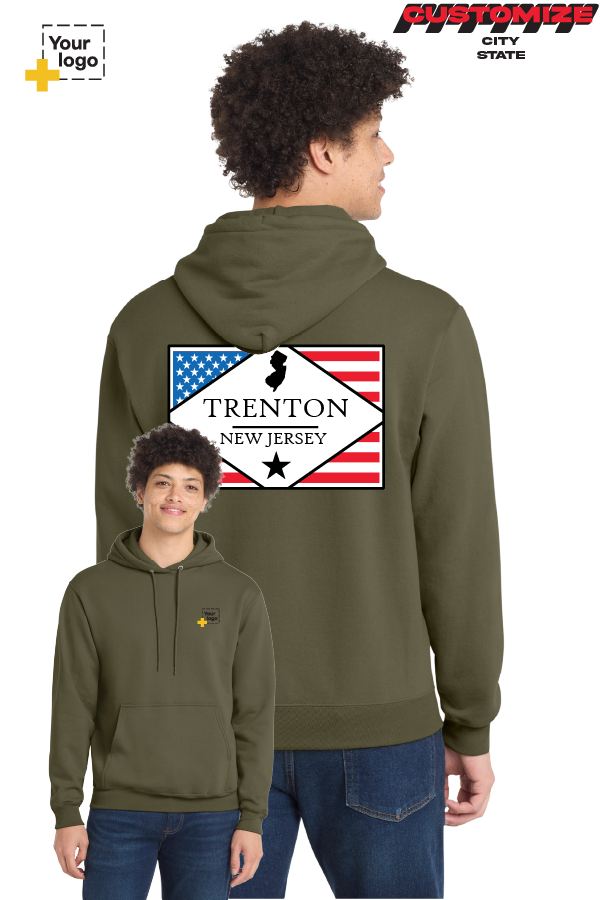 Custom Core Fleece Pullover Hooded Sweatshirt - DIAMOND FLAG