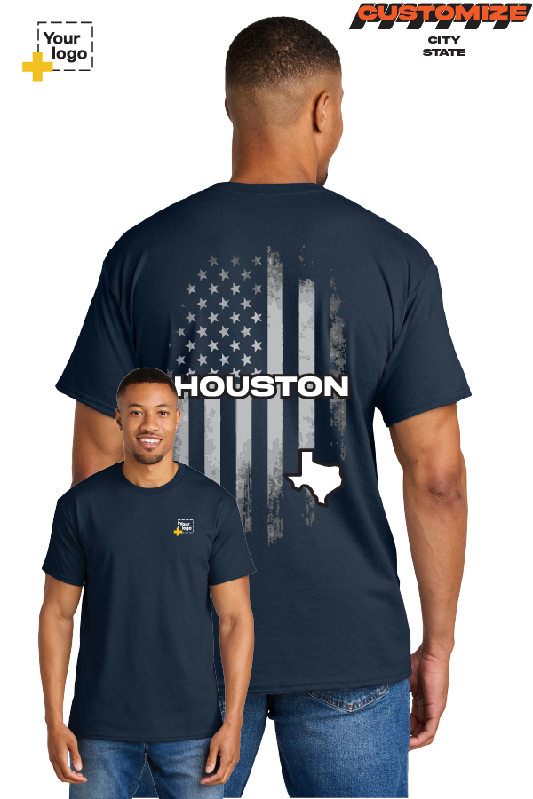 Custom Gildan® DryBlend® 50 Cotton/50 Poly T-Shirt - FLAG