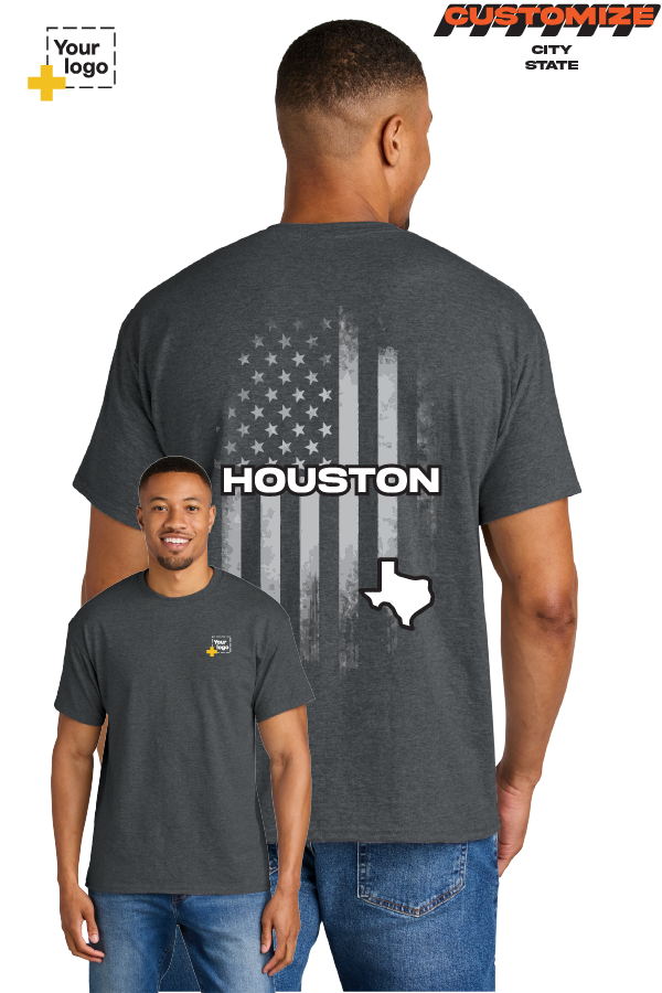 Custom Gildan® DryBlend® 50 Cotton/50 Poly T-Shirt - FLAG