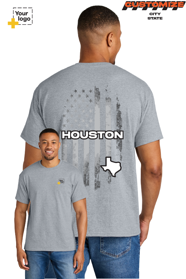 Custom Gildan® DryBlend® 50 Cotton/50 Poly T-Shirt - FLAG