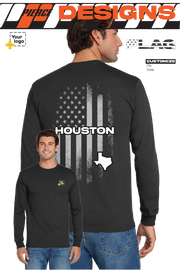 Custom Gildan® DryBlend® 50 Cotton/50 Poly Long Sleeve T-Shirt - FLAG