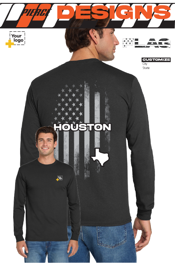 Custom Gildan® DryBlend® 50 Cotton/50 Poly Long Sleeve T-Shirt - FLAG