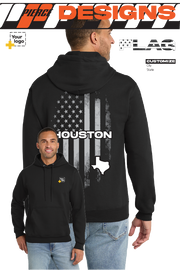 Custom Core Fleece Pullover Hooded Sweatshirt - FLAG