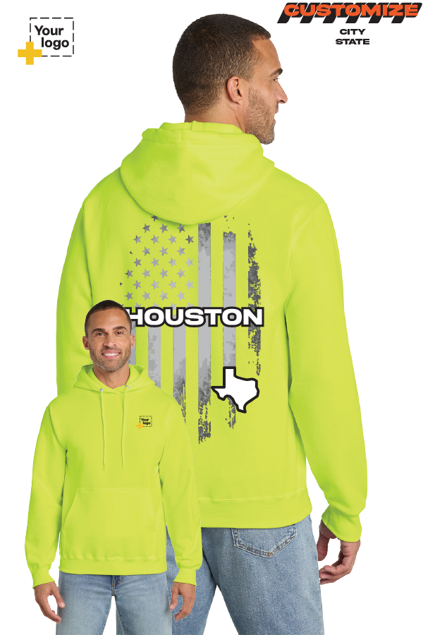 Custom Core Fleece Pullover Hooded Sweatshirt - FLAG
