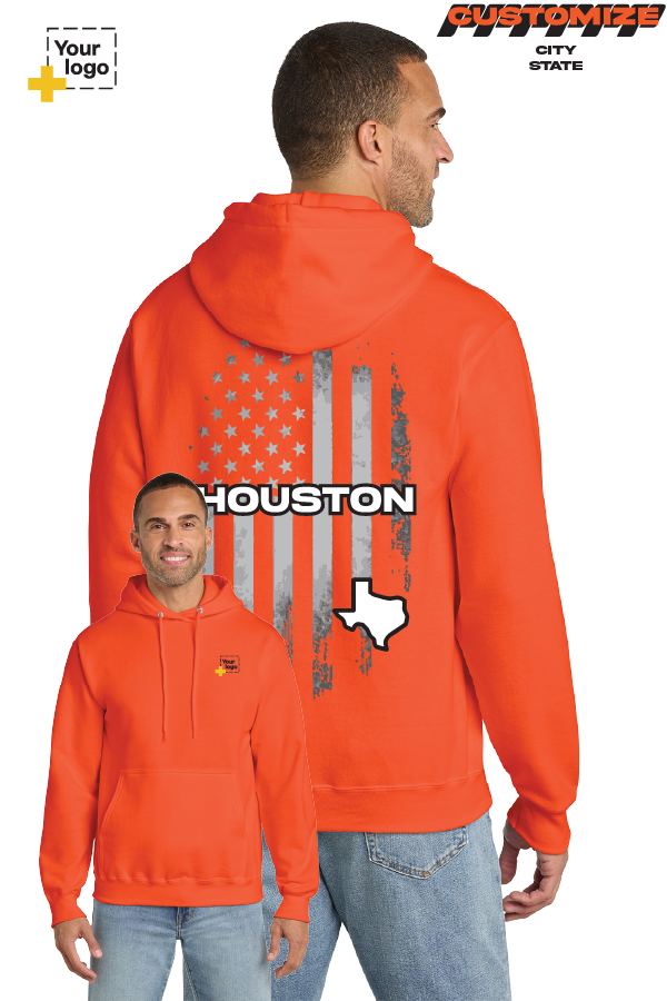 Custom Core Fleece Pullover Hooded Sweatshirt - FLAG