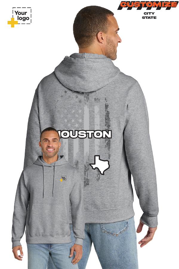 Custom Core Fleece Pullover Hooded Sweatshirt - FLAG