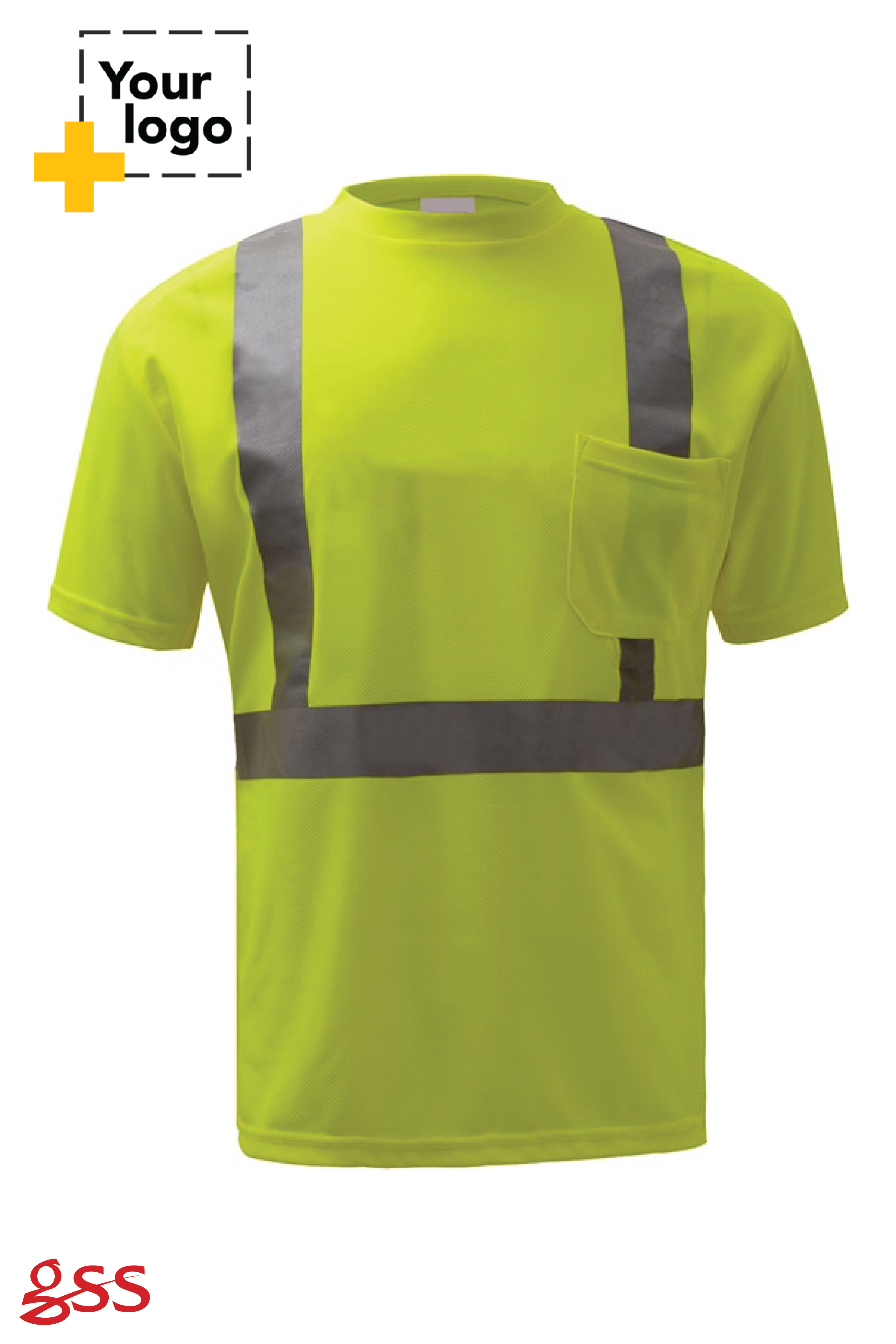 Standard Class 2 Moisture Wicking Short Sleeve Safety T-Shirt with Chest Pocket
