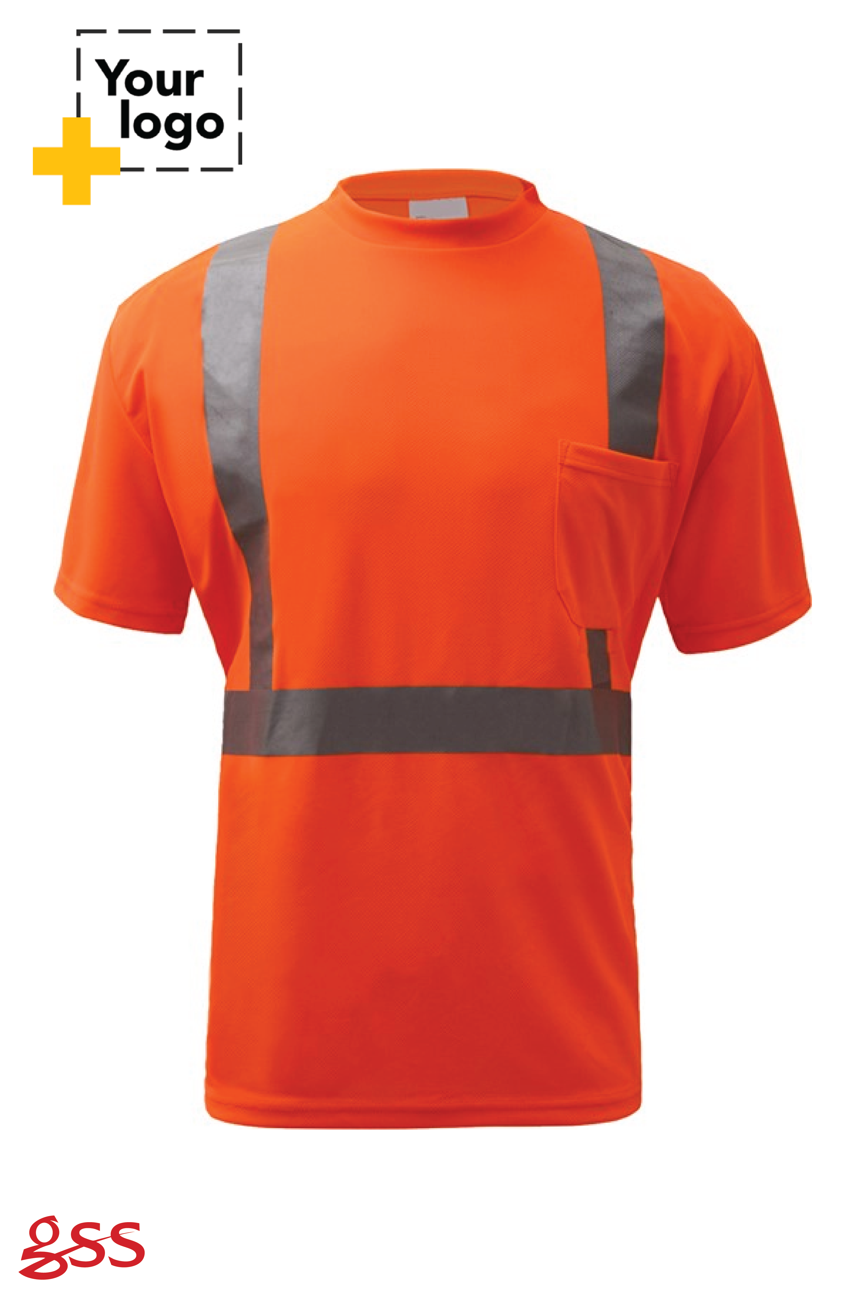 Standard Class 2 Moisture Wicking Short Sleeve Safety T-Shirt with Chest Pocket