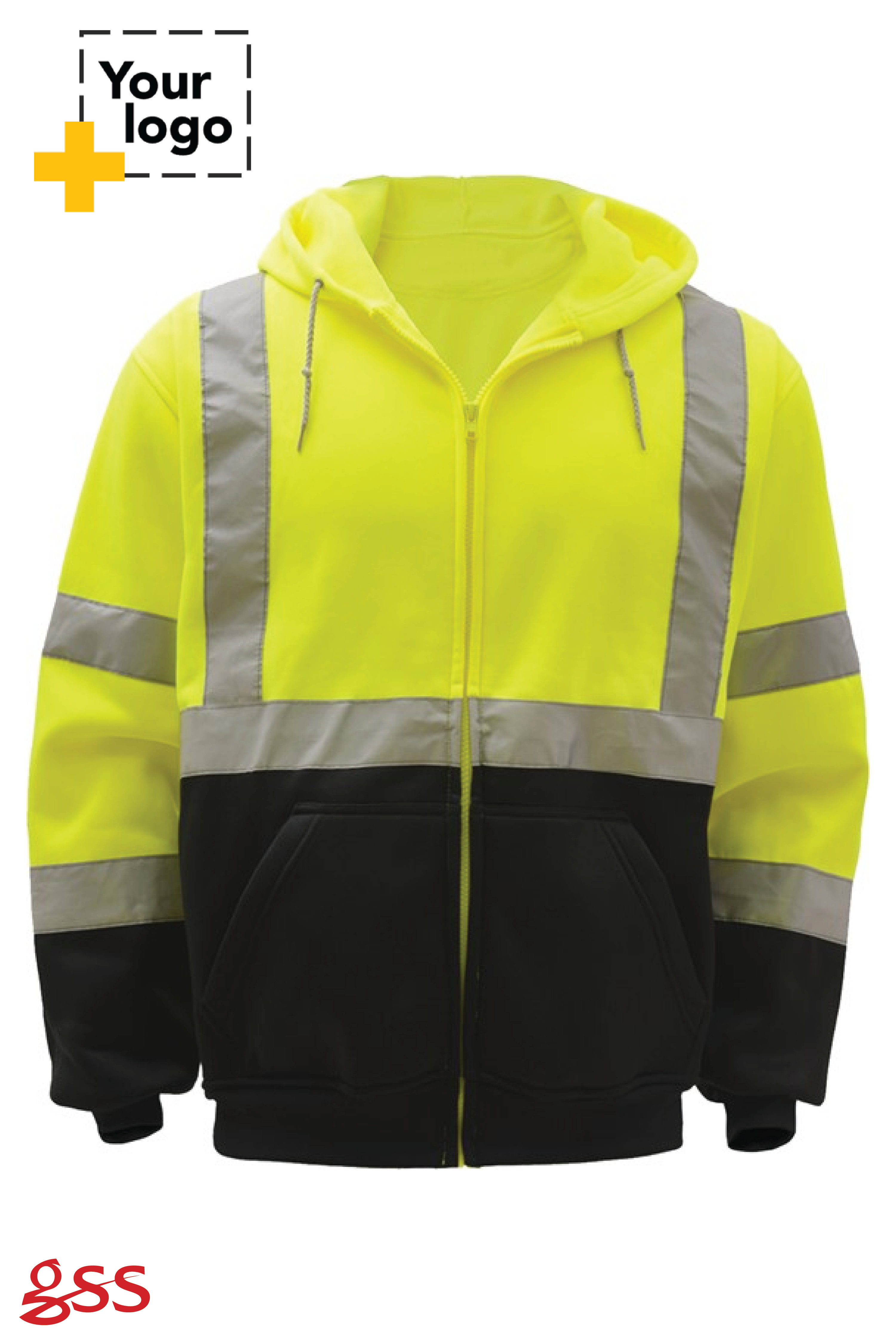 Class 3 Zipper Front Hooded Sweatshirt with Black Bottom