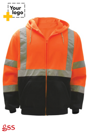 Class 3 Zipper Front Hooded Sweatshirt with Black Bottom