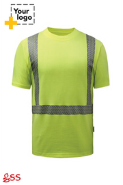 Class 2-ECO-UNIFI 50% Recycled Polyester/50% cotton blended Safety T-Shirt