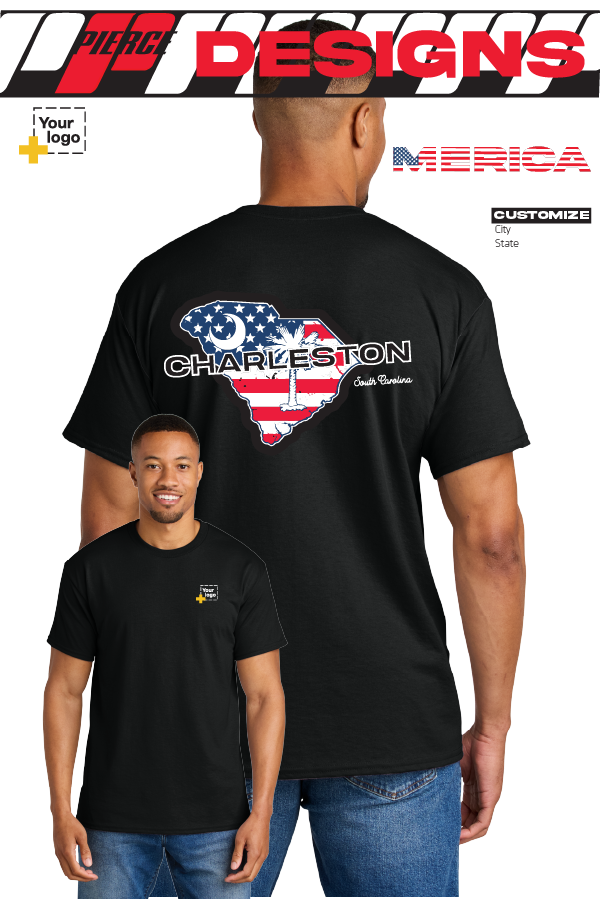 Custom Gildan® DryBlend® 50 Cotton/50 Poly T-Shirt - Merica State