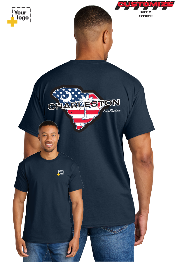 Custom Gildan® DryBlend® 50 Cotton/50 Poly T-Shirt - Merica State