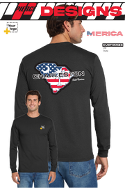 Custom Gildan® DryBlend® 50 Cotton/50 Poly Long Sleeve T-Shirt - Merica State