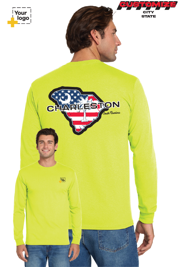 Custom Gildan® DryBlend® 50 Cotton/50 Poly Long Sleeve T-Shirt - Merica State