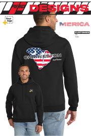 Custom Core Fleece Pullover Hooded Sweatshirt - Merica State