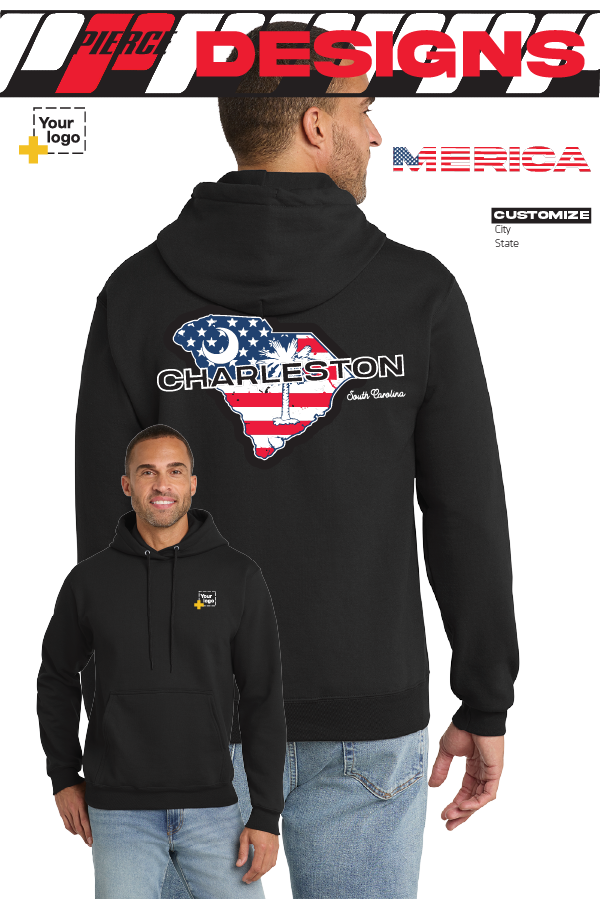 Custom Core Fleece Pullover Hooded Sweatshirt - Merica State