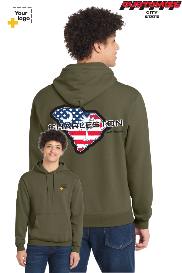 Custom Core Fleece Pullover Hooded Sweatshirt - Merica State
