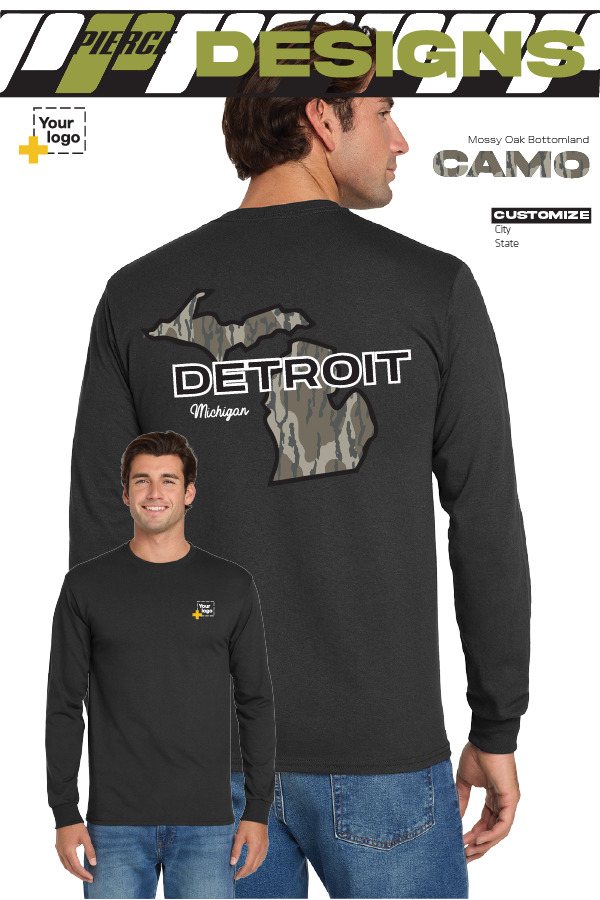 Custom Gildan® DryBlend® 50 Cotton/50 Poly Long Sleeve T-Shirt -  Bottomland Camo