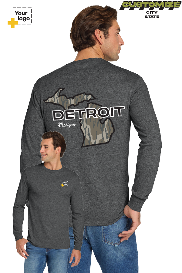 Custom Gildan® DryBlend® 50 Cotton/50 Poly Long Sleeve T-Shirt -  Bottomland Camo