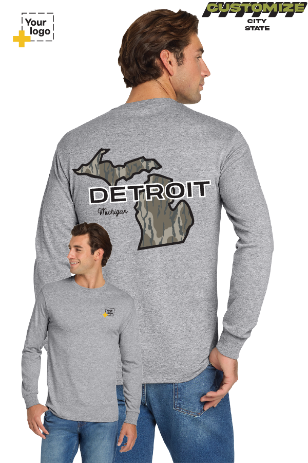 Custom Gildan® DryBlend® 50 Cotton/50 Poly Long Sleeve T-Shirt -  Bottomland Camo