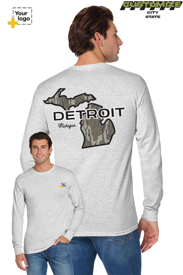 Custom Gildan® DryBlend® 50 Cotton/50 Poly Long Sleeve T-Shirt -  Bottomland Camo