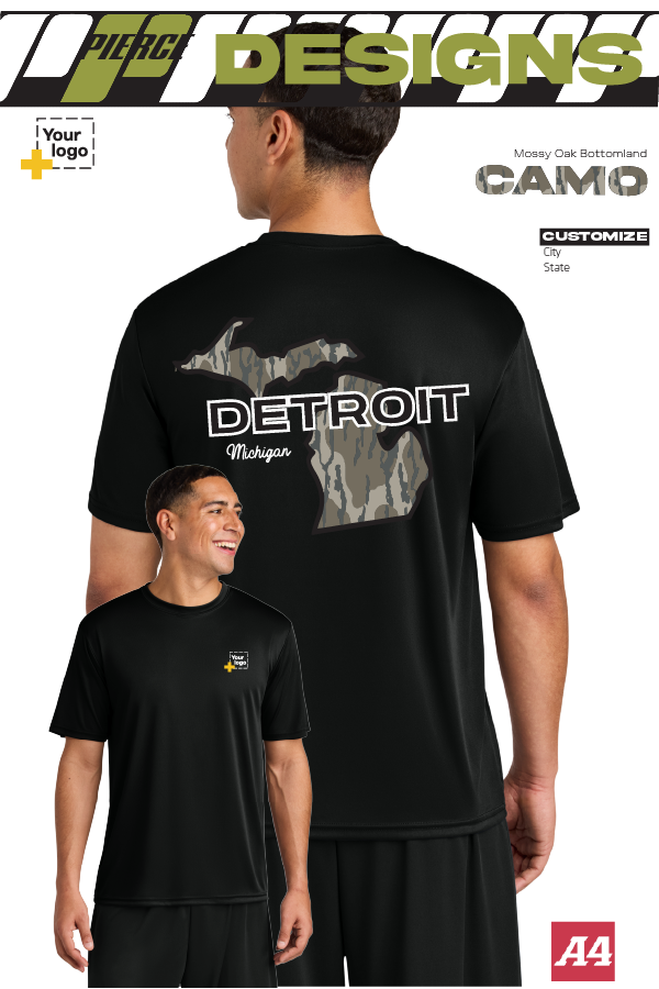 Custom A4 Cooling Performance Tee - Bottomland Camo