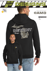 Custom Core Fleece Pullover Hooded Sweatshirt - Bottomland Camo