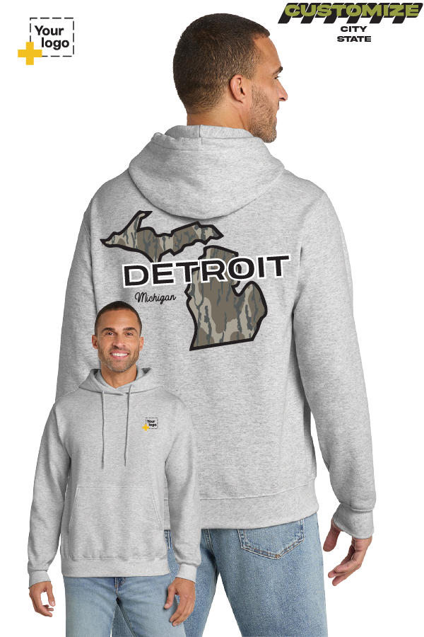 Custom Core Fleece Pullover Hooded Sweatshirt - Bottomland Camo