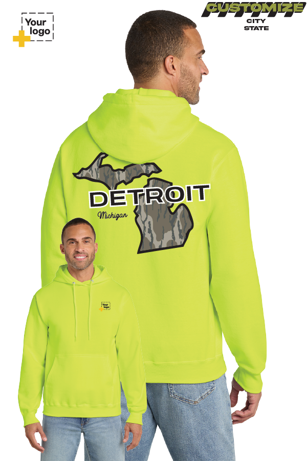 Custom Core Fleece Pullover Hooded Sweatshirt - Bottomland Camo