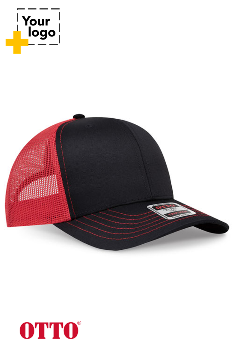OTTO CAP 6 Panel Mid Profile Mesh Back Trucker Hat