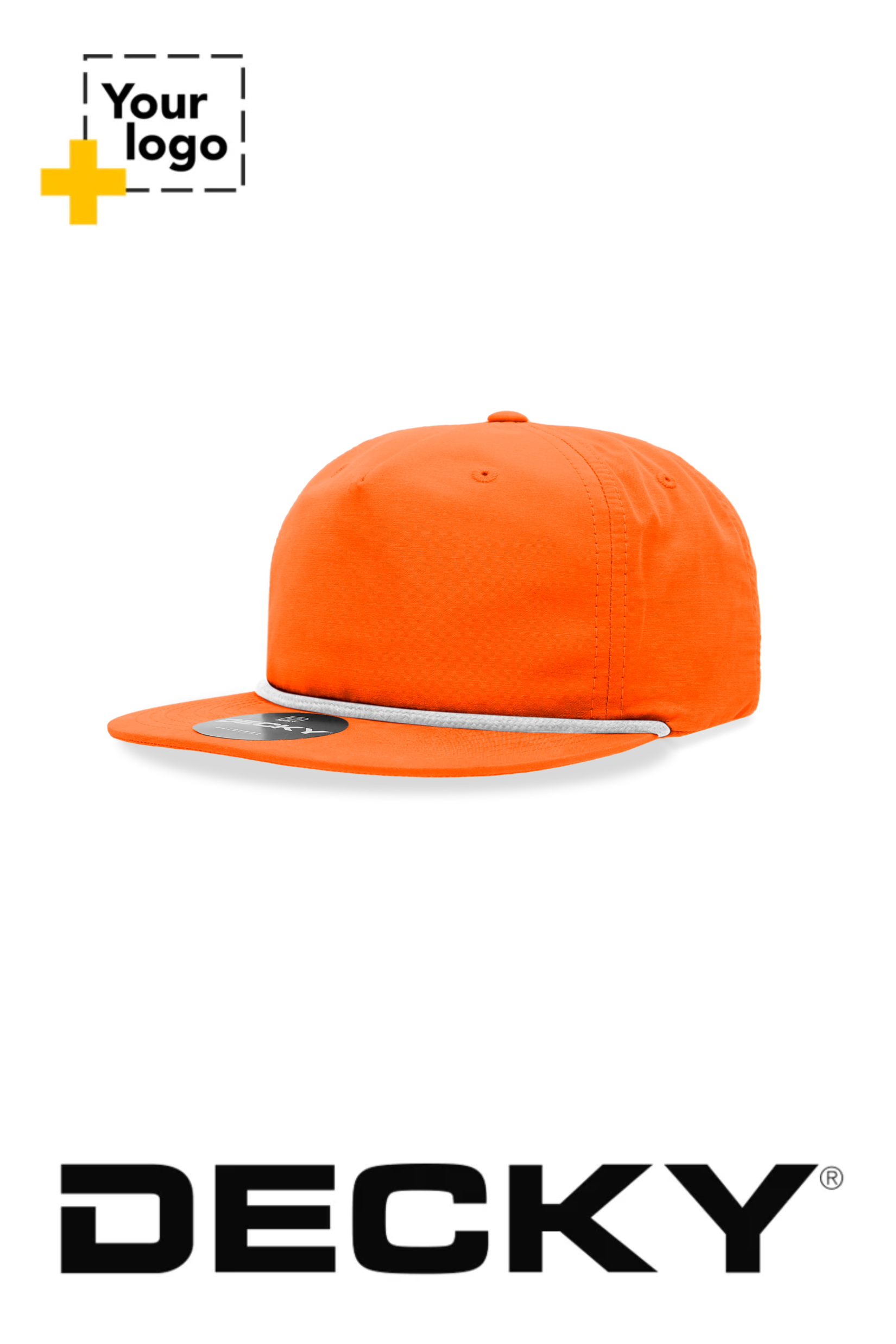 Decky 5 Panel High Profile Relaxed Cotton Blend Rope Hat