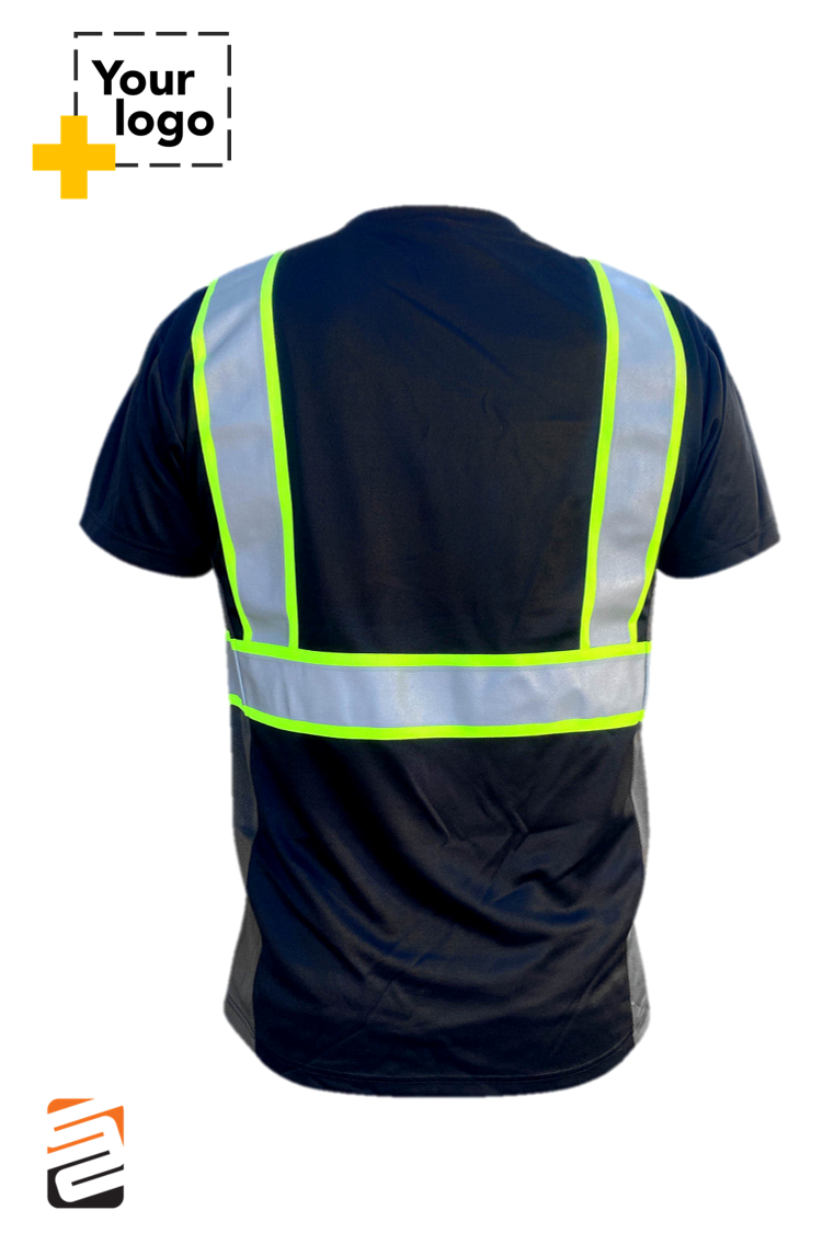 SS360º Stealth Basic - Black - Type-O - UPF 40 - Reflective Safety Shirt