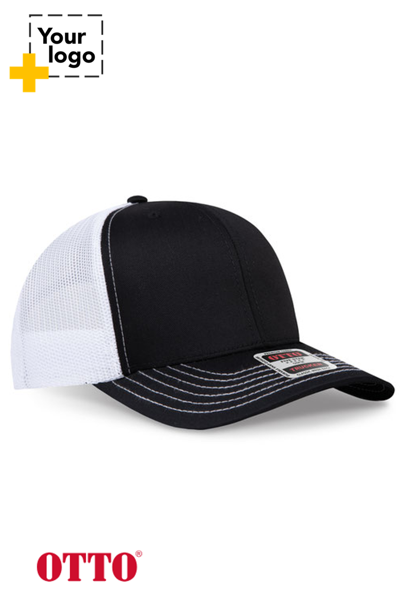 OTTO CAP 6 Panel Mid Profile Mesh Back Trucker Hat