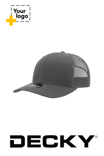 Decky 6 Panel Mid Profile Structured Cotton Blend Trucker